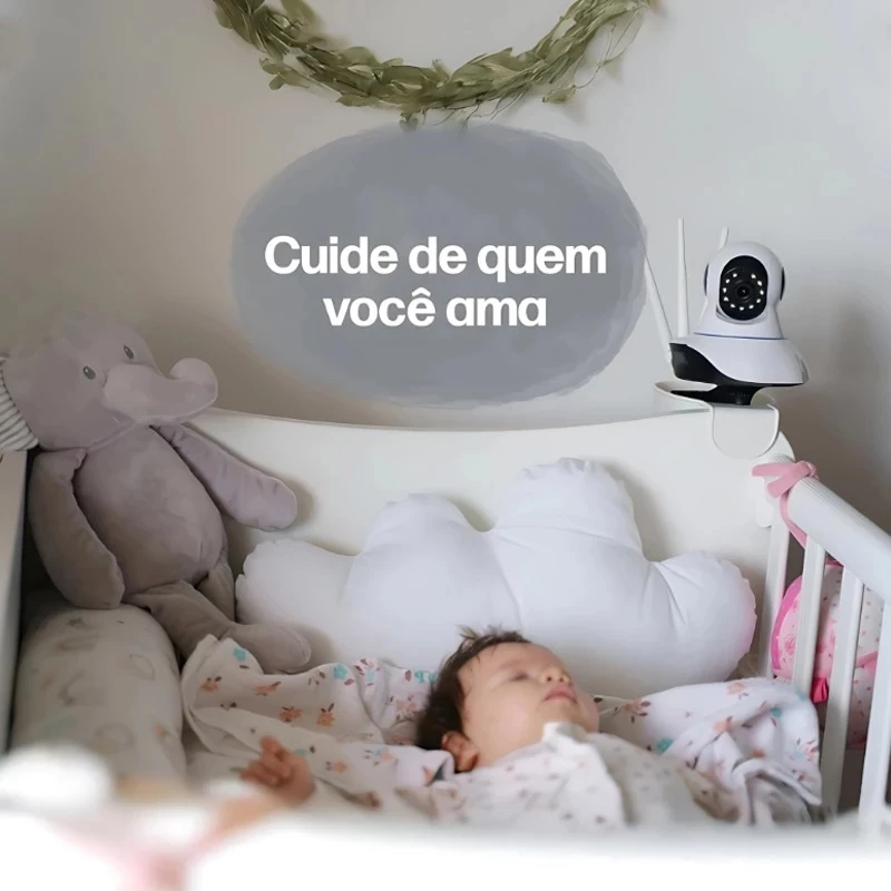Câmera IP WiFi 360° Robô 3 Antenas Visão Noturna Full HD Microfone Áudio - Imagem 7