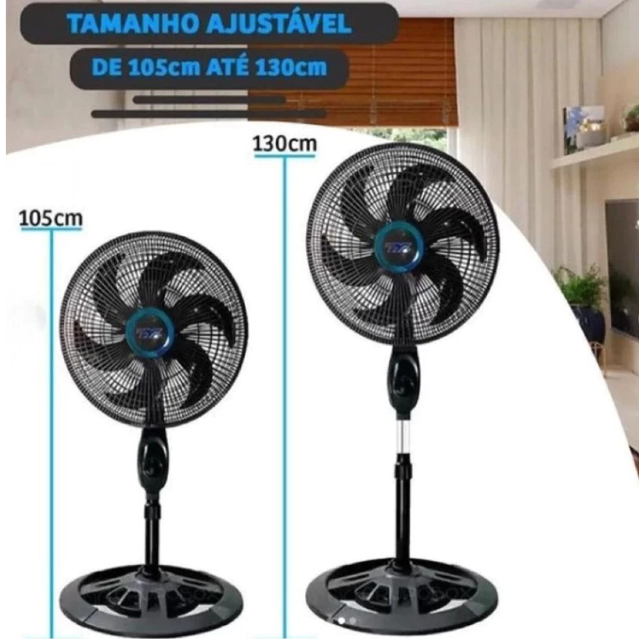 Ventilador Chão TYF 6 Pás de Plástico Tamanho Ajustável 110v 220v - Imagem 2