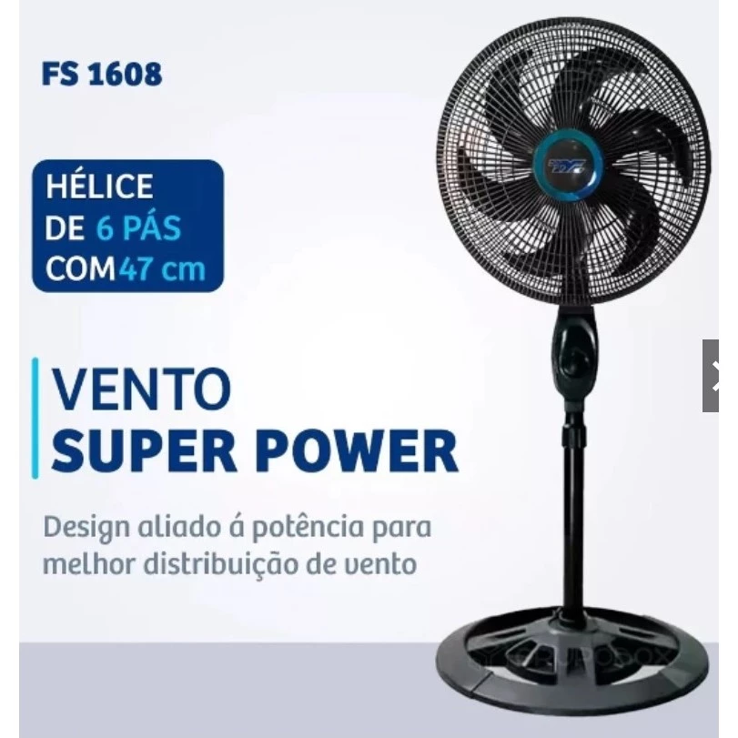 Ventilador Chão TYF 6 Pás de Plástico Tamanho Ajustável 110v 220v - Imagem 3