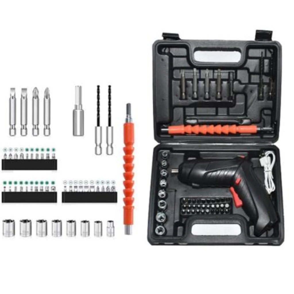 Kit Parafusadeira Doméstica com maleta Leve Portátil USB Recarregável unibom - Imagem 7
