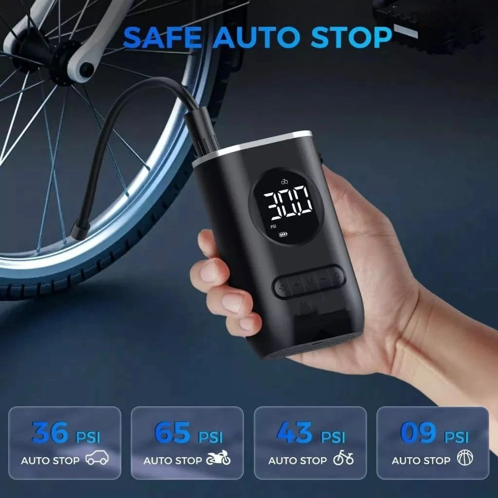 Mini Compressor de Ar Portatil Recarregavél Digital USB Calibrador Pneu Envio Imediato - Imagem 8