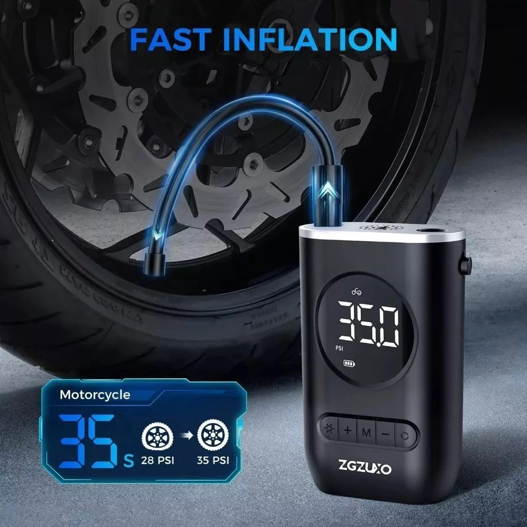Mini Compressor de Ar Portatil Recarregavél Digital USB Calibrador Pneu Envio Imediato - Imagem 4