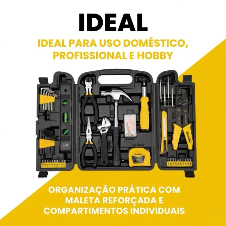 Kit Ferramentas Completo 129 Peças com Maleta Ideal para Casa e Reparos UNIBOM - Imagem 5