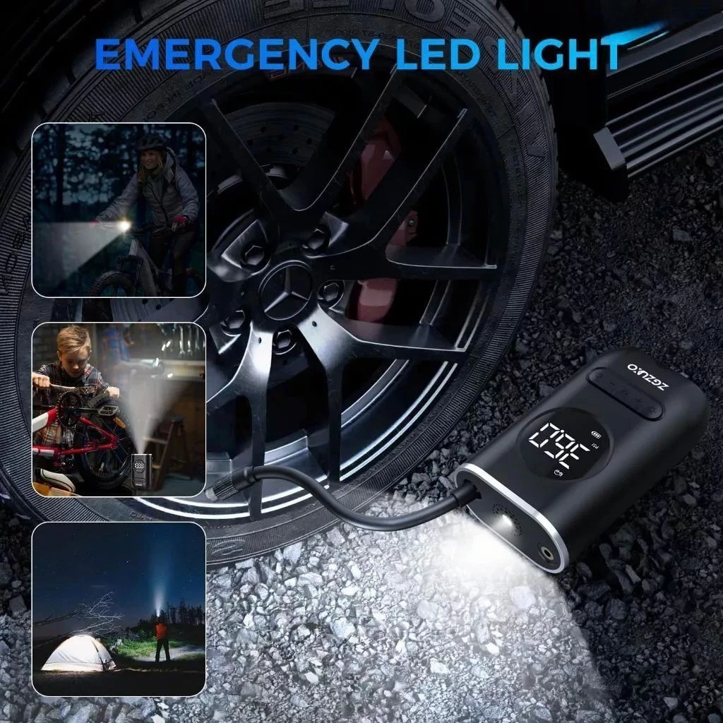 Mini Compressor de Ar Portatil Recarregavél Digital USB Calibrador Pneu Envio Imediato - Imagem 2